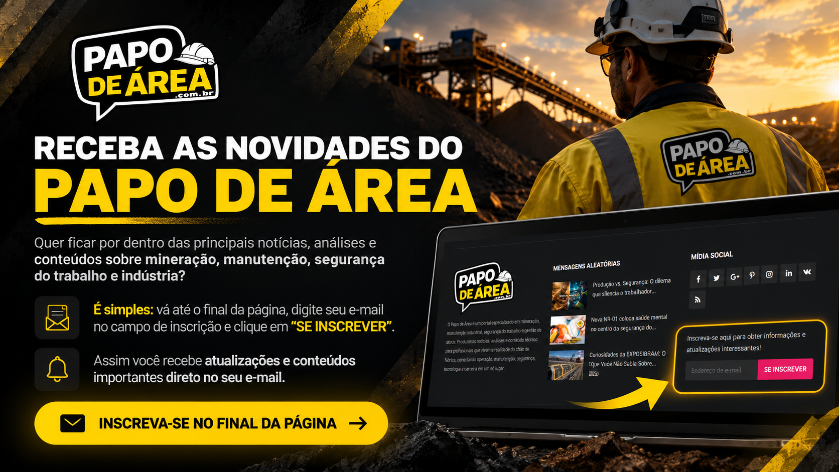 Receba as novidades do Papo de Área